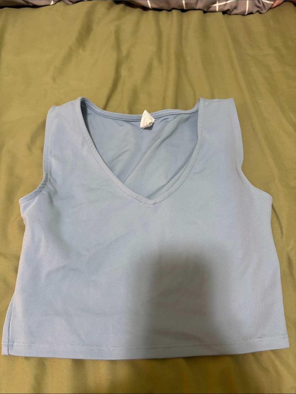 Classic V-Neck Light Blue Women's Tank Top